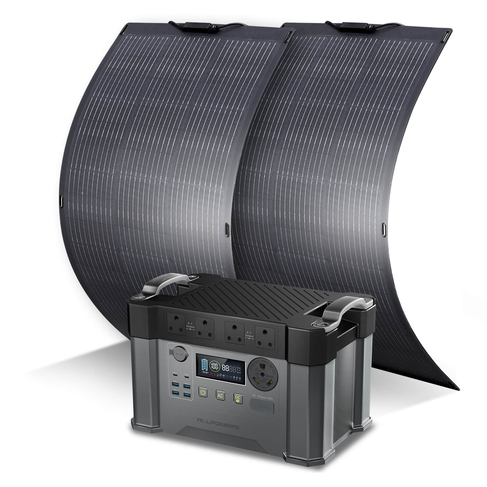 ALLPOWERS Solar Generator Kit 2400W (S2000 Pro + SF100 100W Flexible Solar Panel)