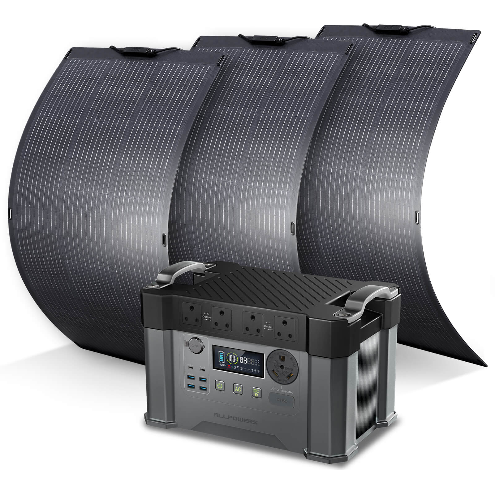 ALLPOWERS Solar Generator Kit 2400W (S2000 Pro + SF100 100W Flexible Solar Panel)