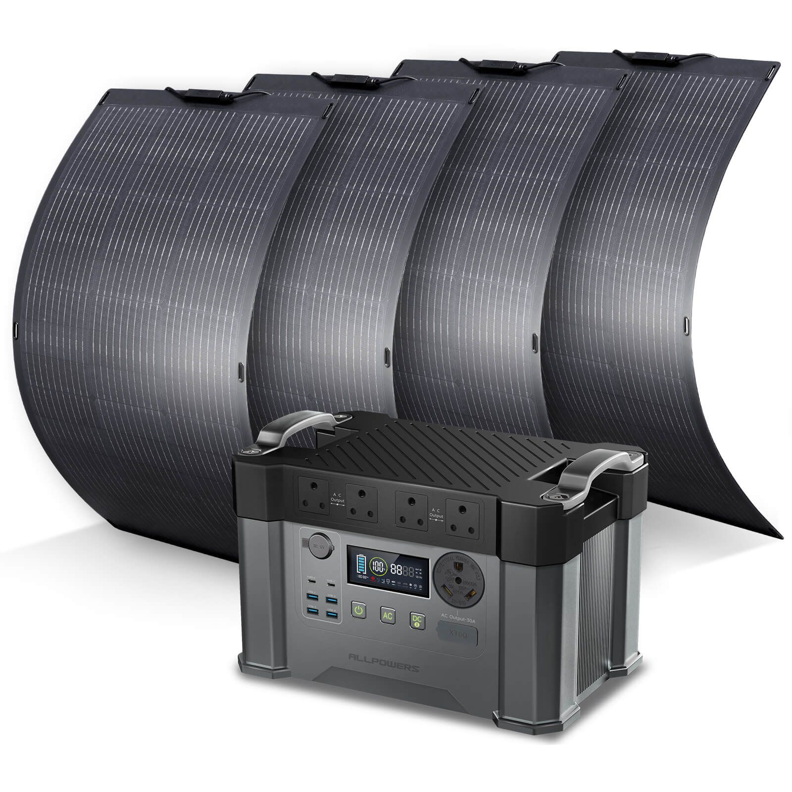 ALLPOWERS Solar Generator Kit 2400W (S2000 Pro + SF100 100W Flexible Solar Panel)