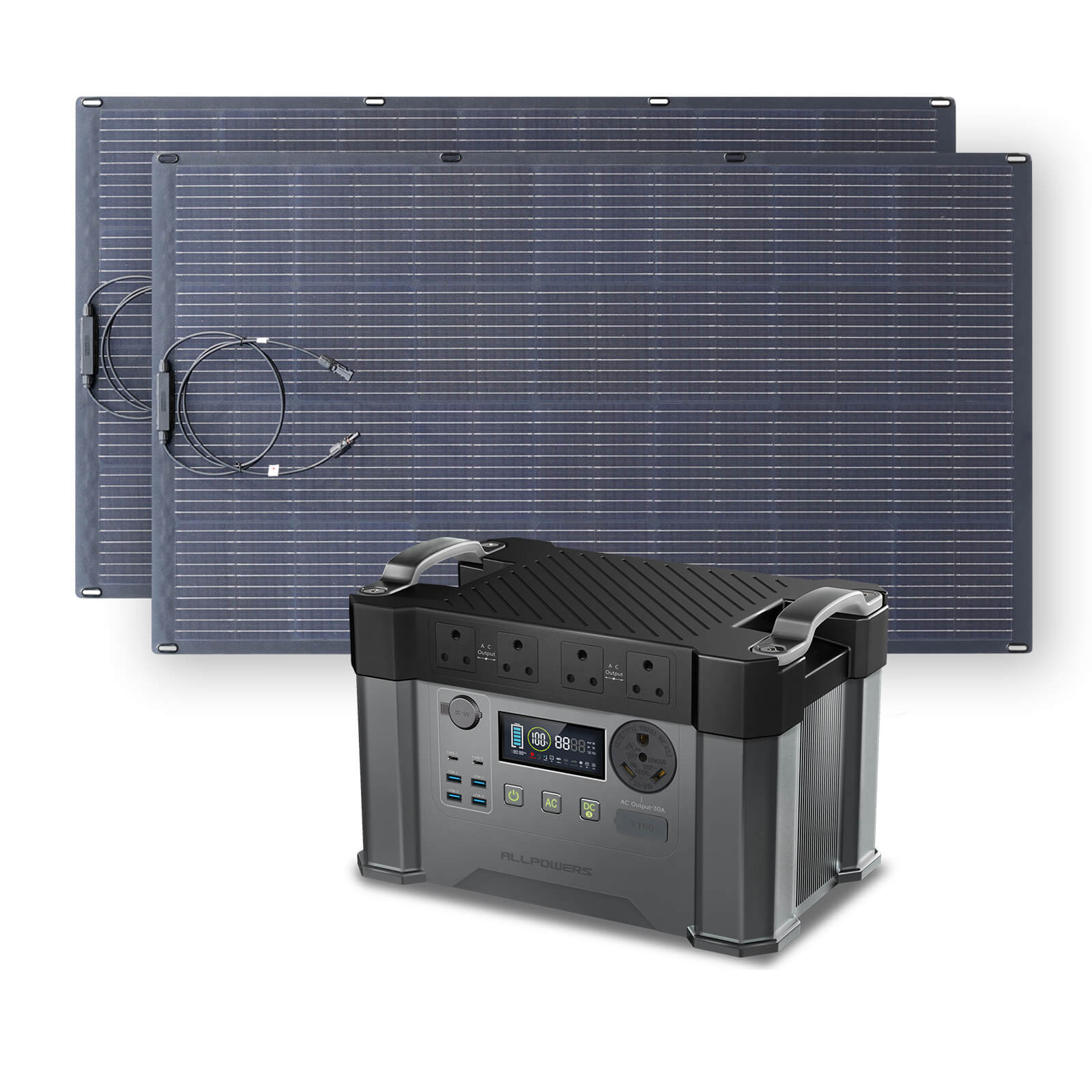 ALLPOWERS Solar Generator Kit 2400W (S2000 Pro + SF200 200W Flexible Solar Panel)