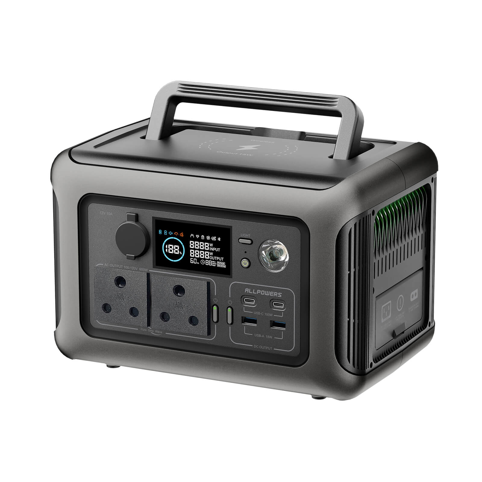 ALLPOWERS R600 Portable Power Station 600W 299Wh LiFeP04 Battery