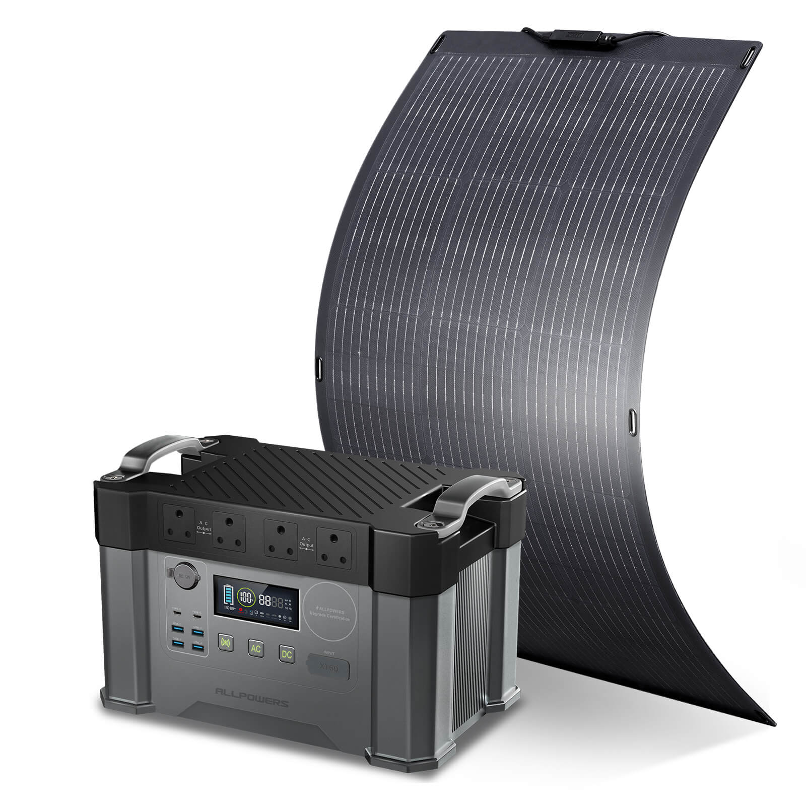 ALLPOWERS Solar Generator Kit 2000W (S2000 + SF100 100W Flexible Solar Panel)