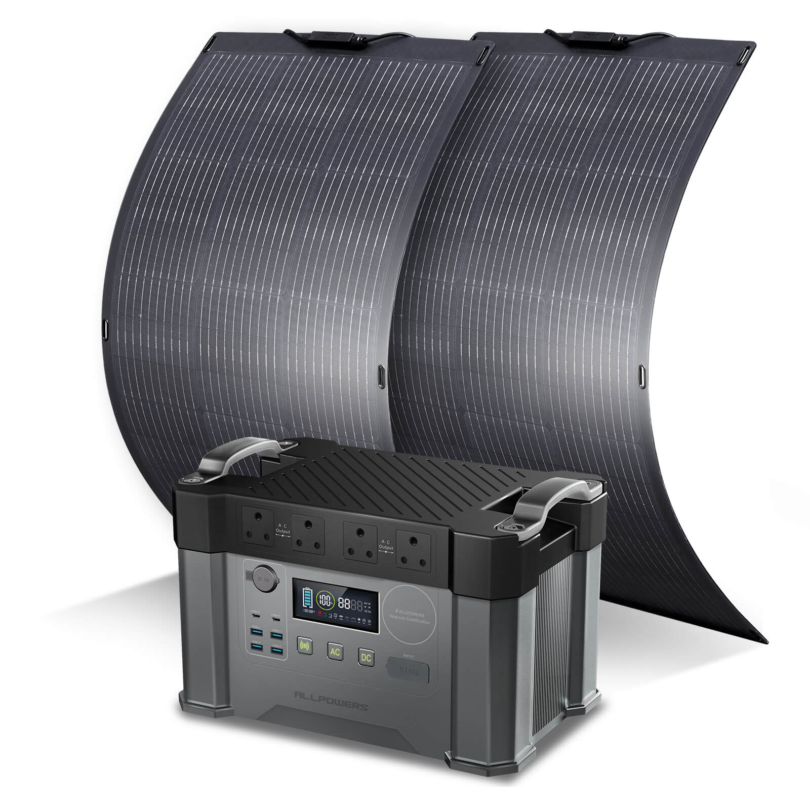 ALLPOWERS Solar Generator Kit 2000W (S2000 + SF100 100W Flexible Solar Panel)