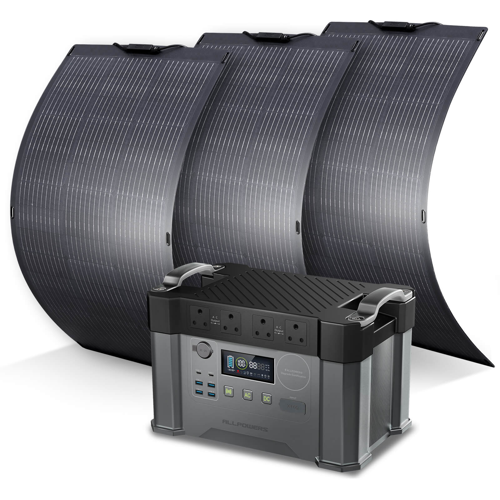 ALLPOWERS Solar Generator Kit 2000W (S2000 + SF100 100W Flexible Solar Panel)