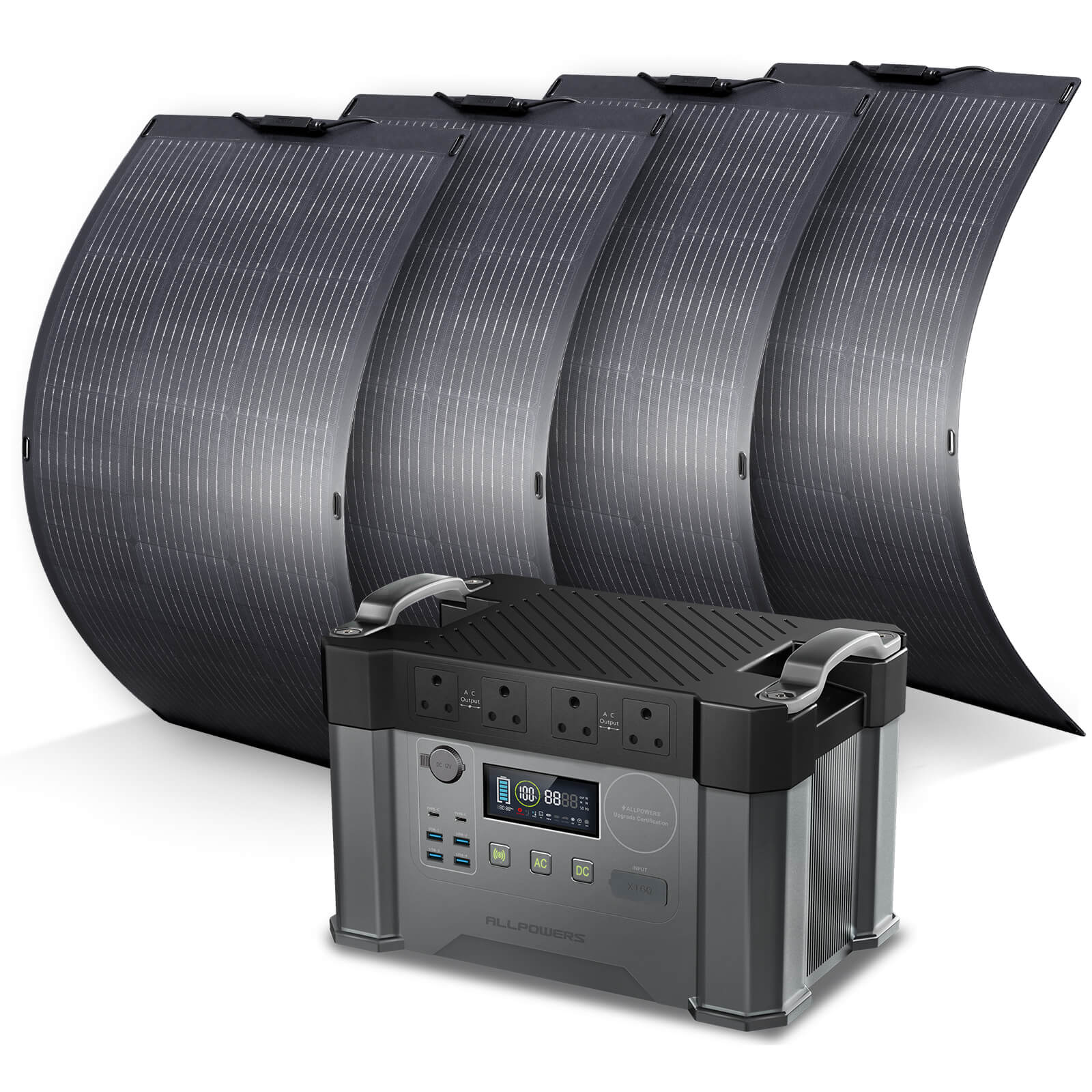 ALLPOWERS Solar Generator Kit 2000W (S2000 + SF100 100W Flexible Solar Panel)