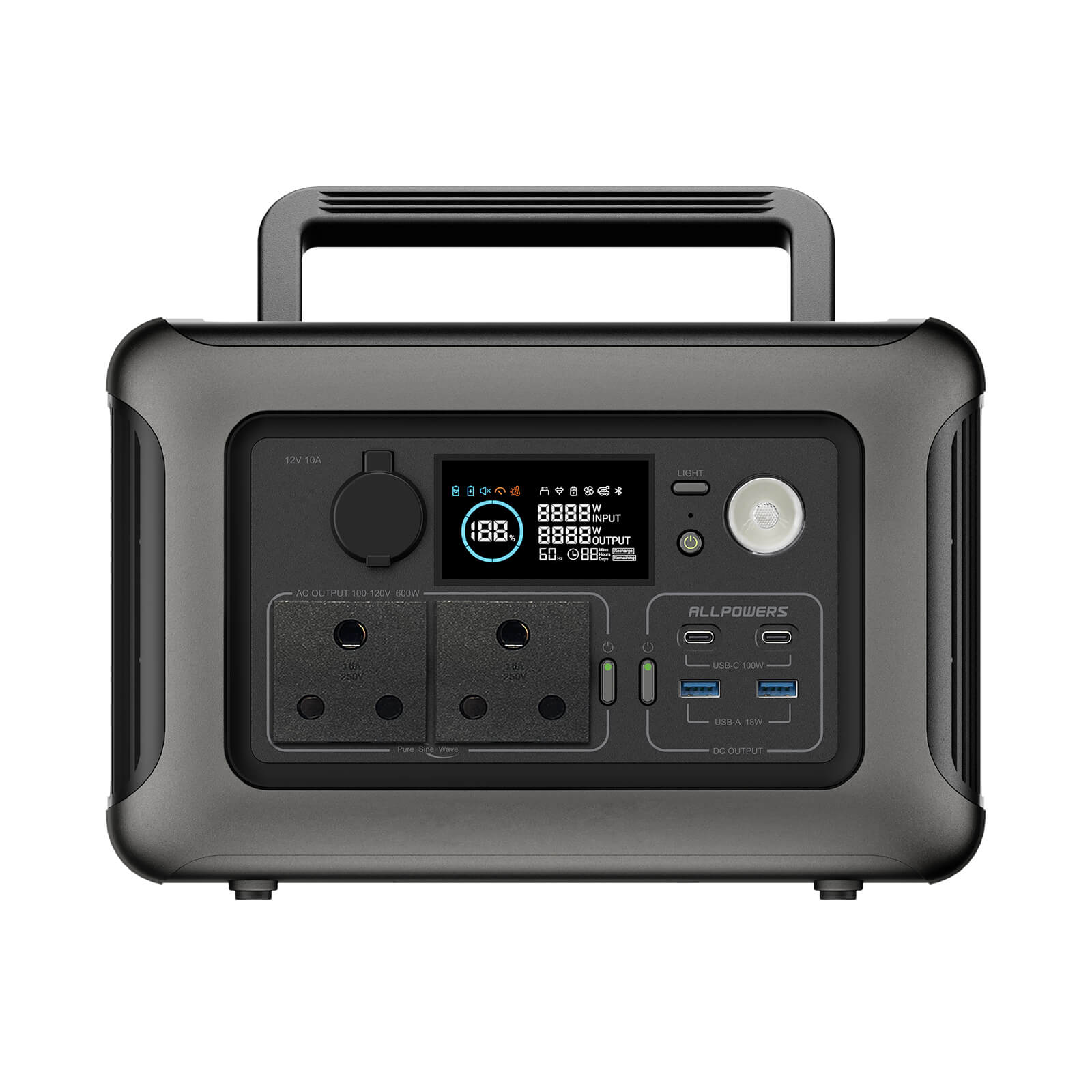 ALLPOWERS R600 Portable Power Station 600W 299Wh LiFeP04 Battery